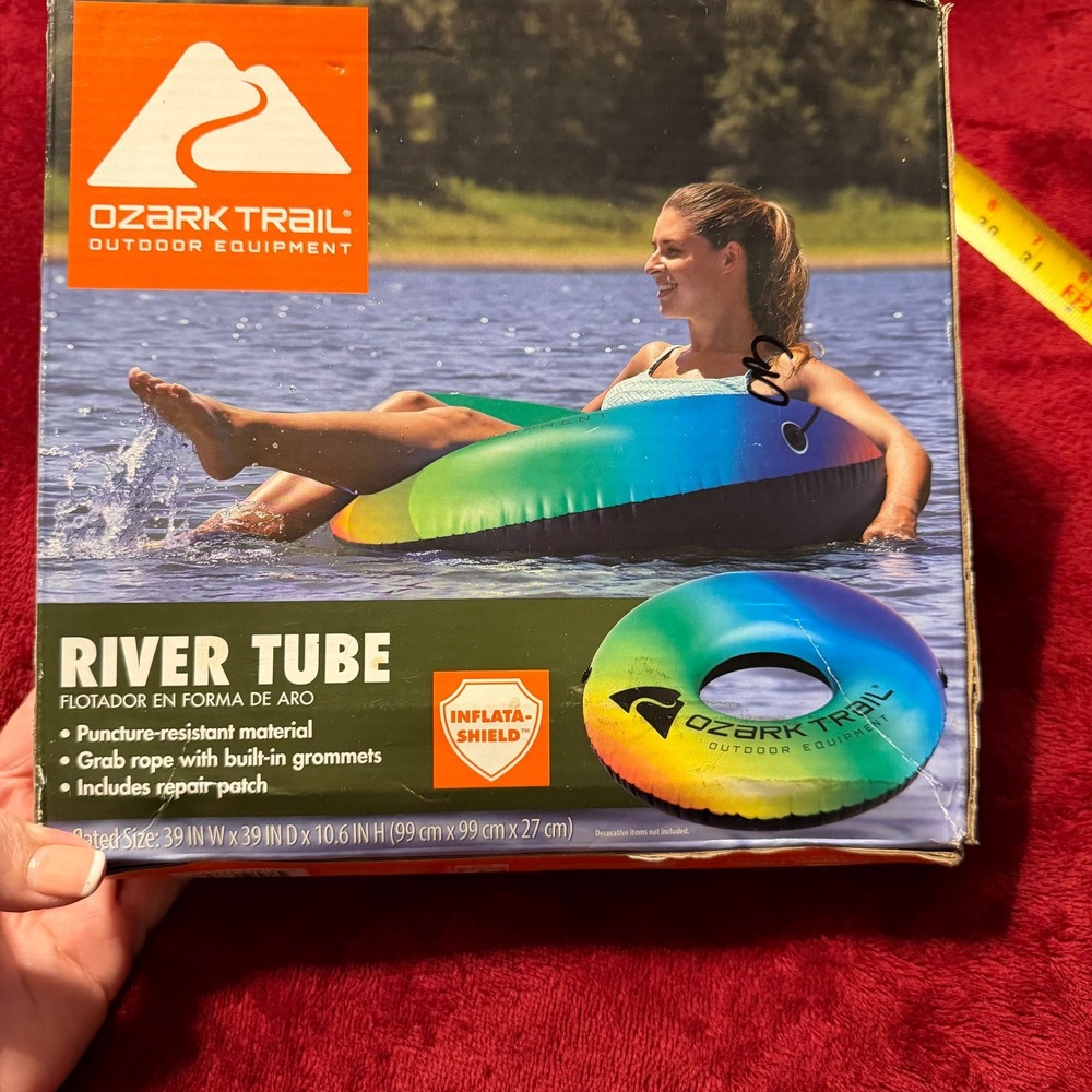 Ozark Trail River Tube Rainbow Inflatable Water Float 39 Inch Inflata-Shield